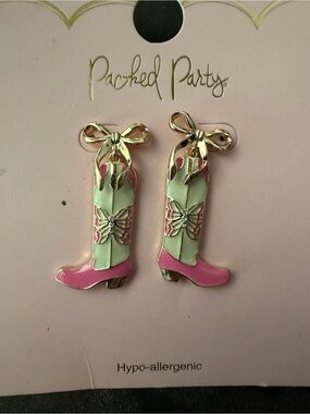 Packed Party Pink Logo Earring Card Backing